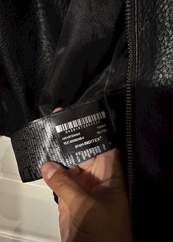 Zara Zara Siyah Deri Oversize Biker Ceket