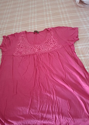 Diğer Dantel Detaylı Pembe Bluz