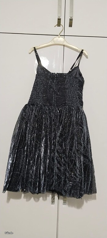 12-13 Yaş Beden siyah Renk Kısa abiye elbise