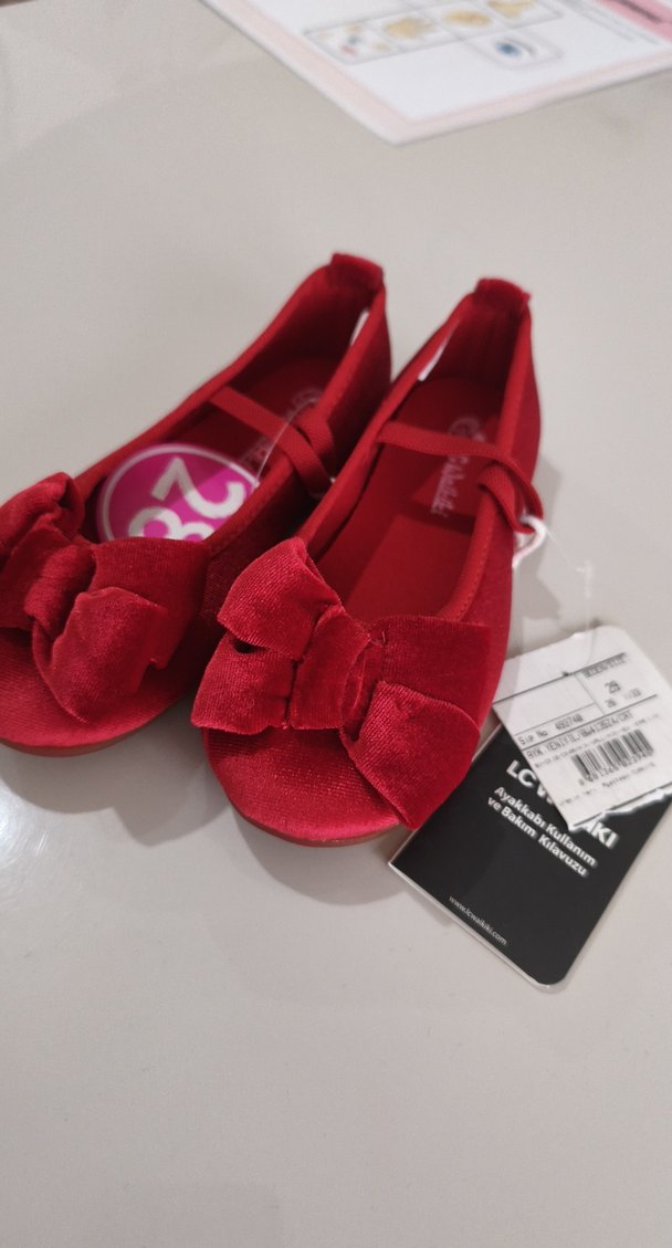 Kız Çocuk Kırmızı Fiyonklu Babet - Görsel 2