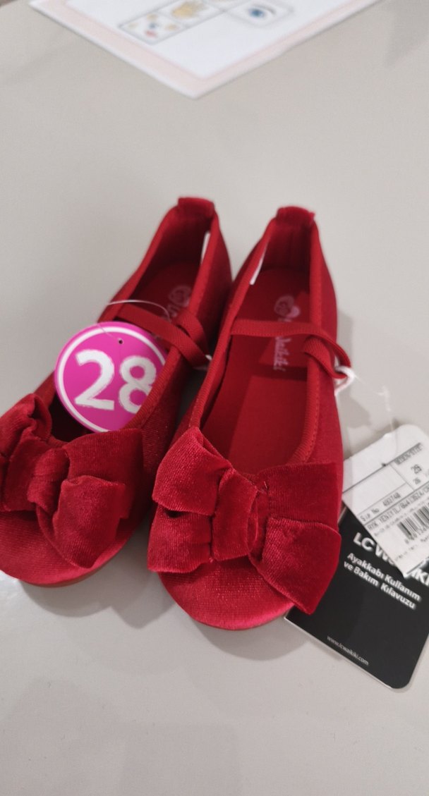 Kız Çocuk Kırmızı Fiyonklu Babet - Görsel 3