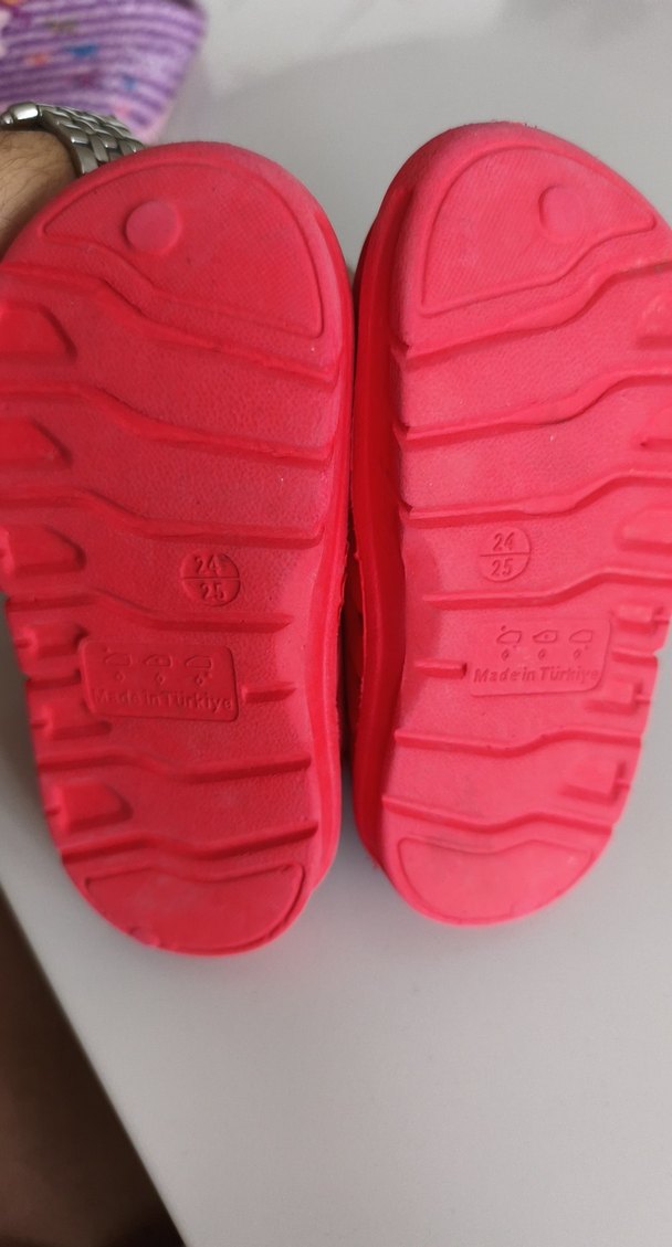 Kızlar için Kırmızı Kauçuk Terlik yerli üretim - Görsel 2