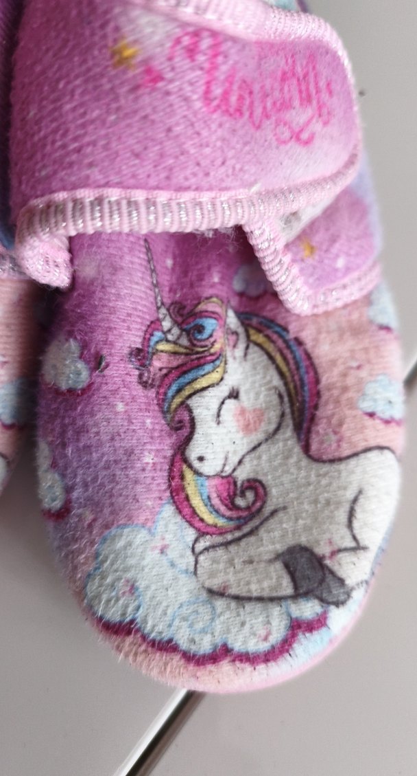 Kız Çocuk Unicorn Baskılı Polar Terlik - Görsel 2