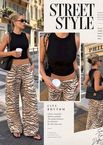 Zara Viral Zara Zebra Desenli Pantolon