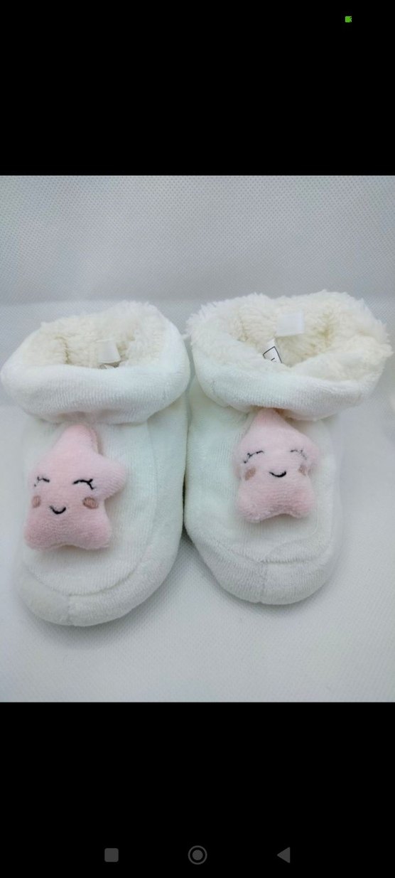 Kız Çocuk Beyaz Peluş Ev Terliği - Görsel 2