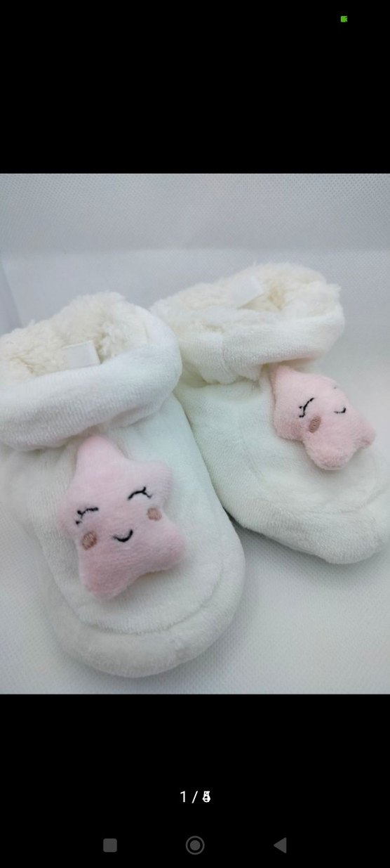 Kız Çocuk Beyaz Peluş Ev Terliği - Görsel 3