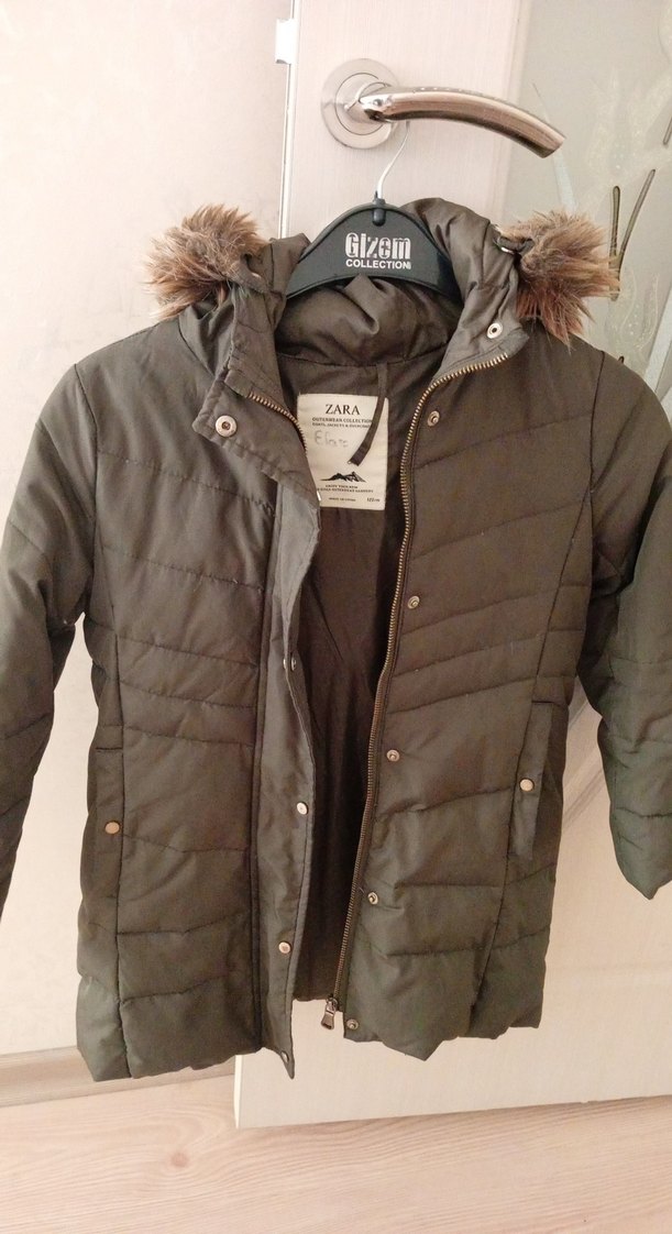 Zara Petrol yeşili kışlık mont - Görsel 4