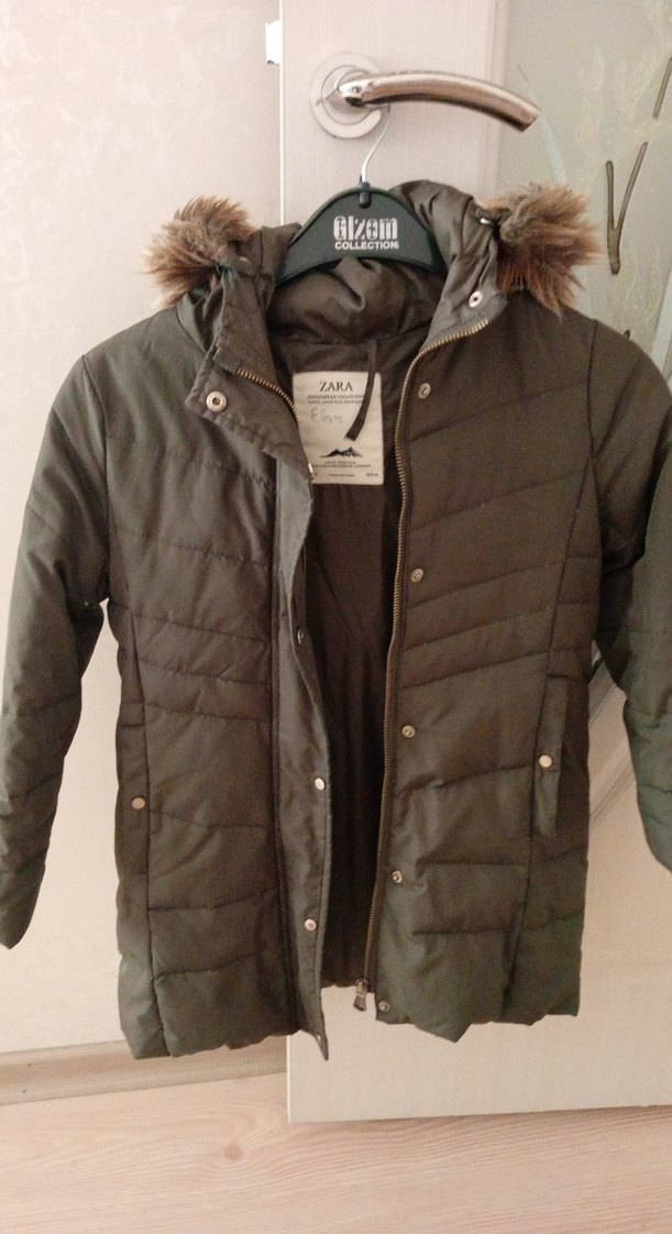 Zara Petrol yeşili kışlık mont - Görsel 2