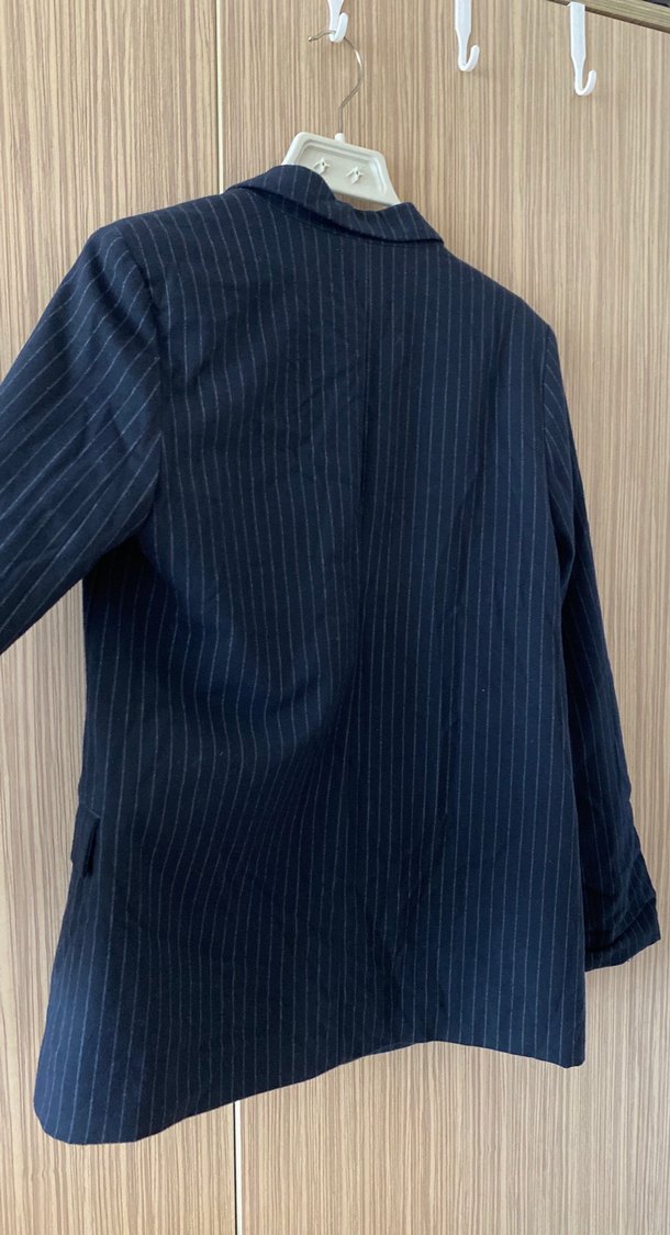 Düğmeli Lacivert Kadın blazer  Ceket - Görsel 3