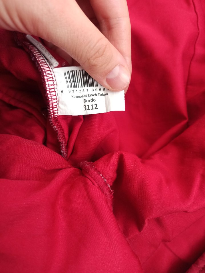 Bordo Nakışlı Bebek erkek Tulumu - Görsel 5