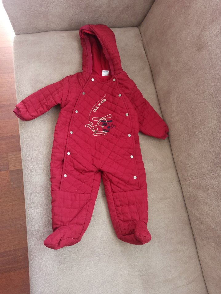 Bordo Nakışlı Bebek erkek Tulumu - Görsel 2