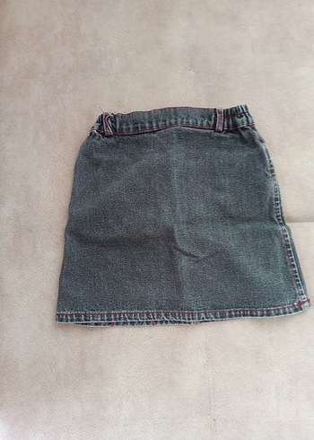 Diğer Nakışlı Gri Denim Kız Eteği