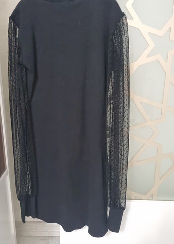 Uzun Kollu Siyah Triko Kadın Elbise - Görsel 2