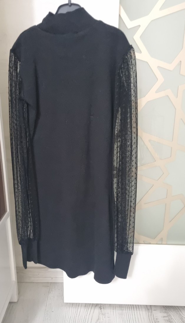 Uzun Kollu Siyah Triko Kadın Elbise - Görsel 2