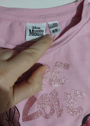 Pembe Uzun Kollu Disney Minnie mouse Kız Tişörtü - Görsel 3