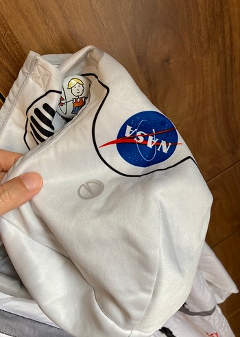 Beyaz NASA Temalı Çocuk Astronot Kostümü - Görsel 6