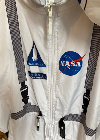 Beyaz NASA Temalı Çocuk Astronot Kostümü - Görsel 4