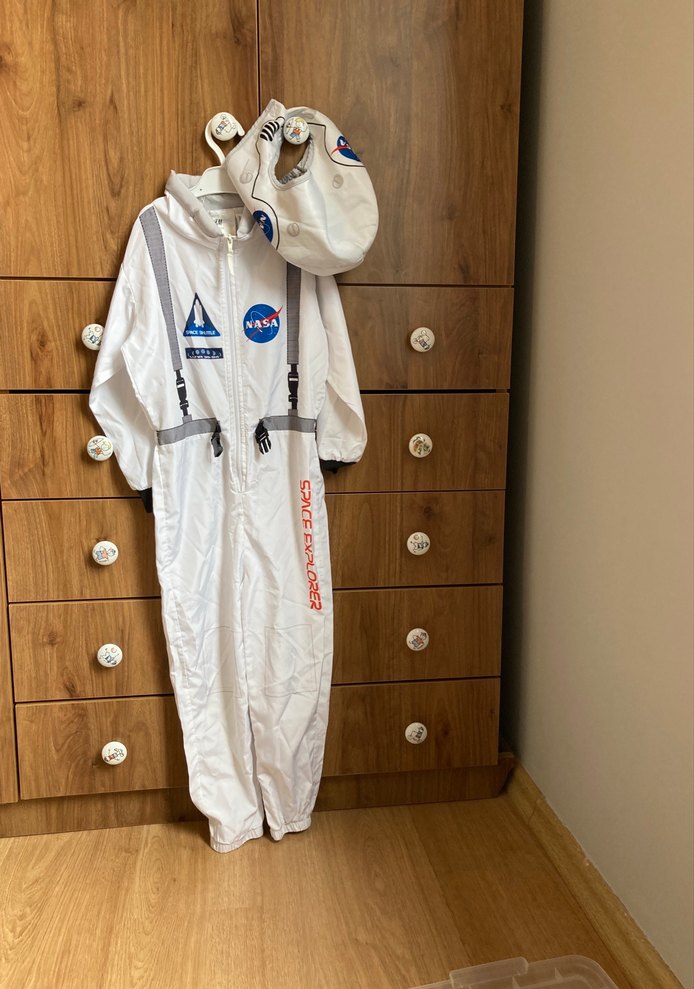Beyaz NASA Temalı Çocuk Astronot Kostümü - Görsel 2