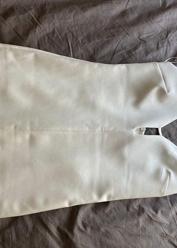 Zara V Yaka Mini Beyaz Elbise