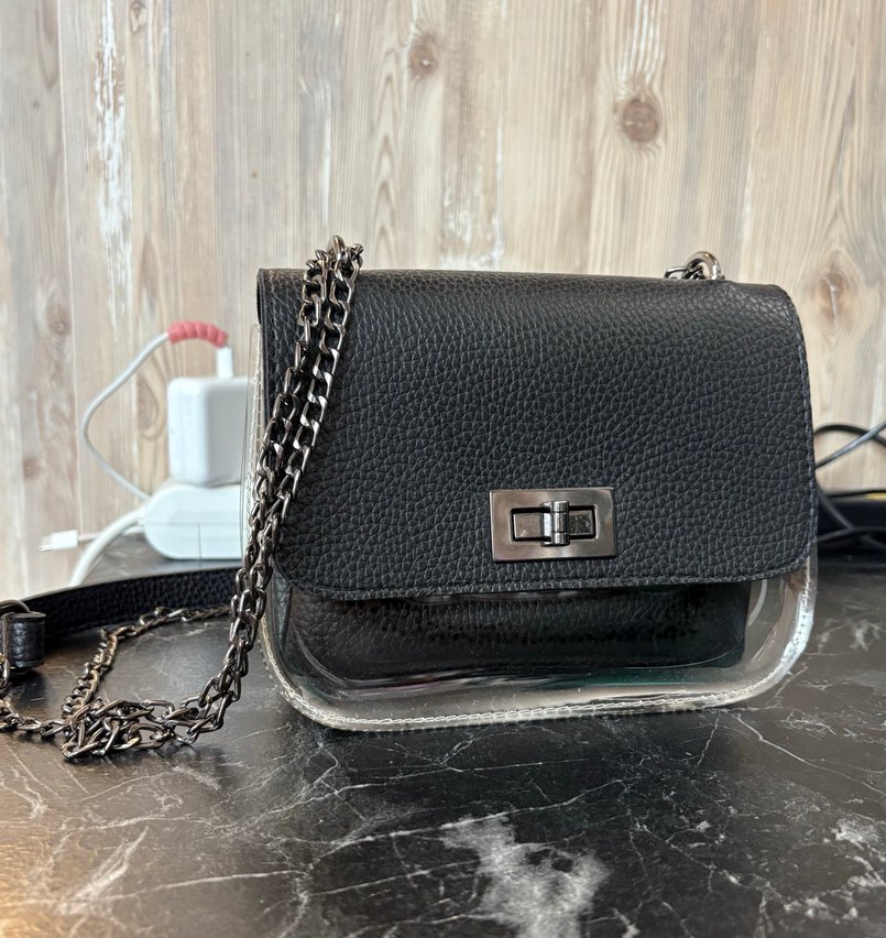 Addax Zincir Detaylı Siyah Deri Kadın Çanta - Görsel 3