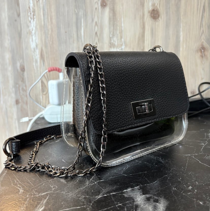 Addax Zincir Detaylı Siyah Deri Kadın Çanta - Görsel 4