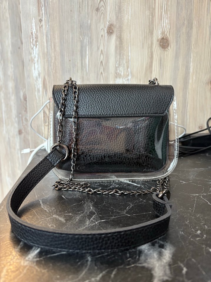 Addax Zincir Detaylı Siyah Deri Kadın Çanta - Görsel 5