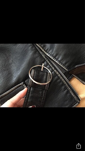 Bershka deri ceket - Görsel 6