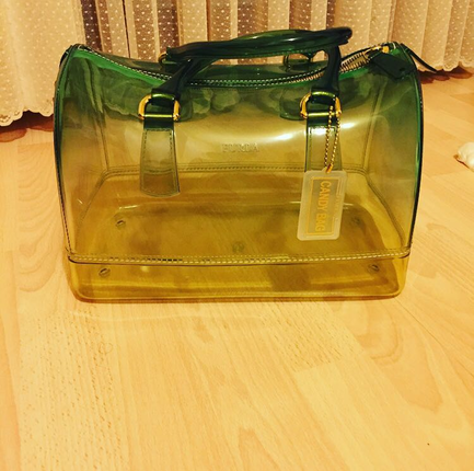 Furla Sarı-Yeşil geçişli Candy Bag