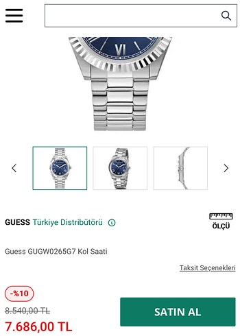 Beden mavi Renk Guess Erkek Mavi Saat