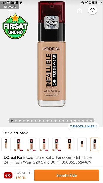 Loreal Paris Fondötenle