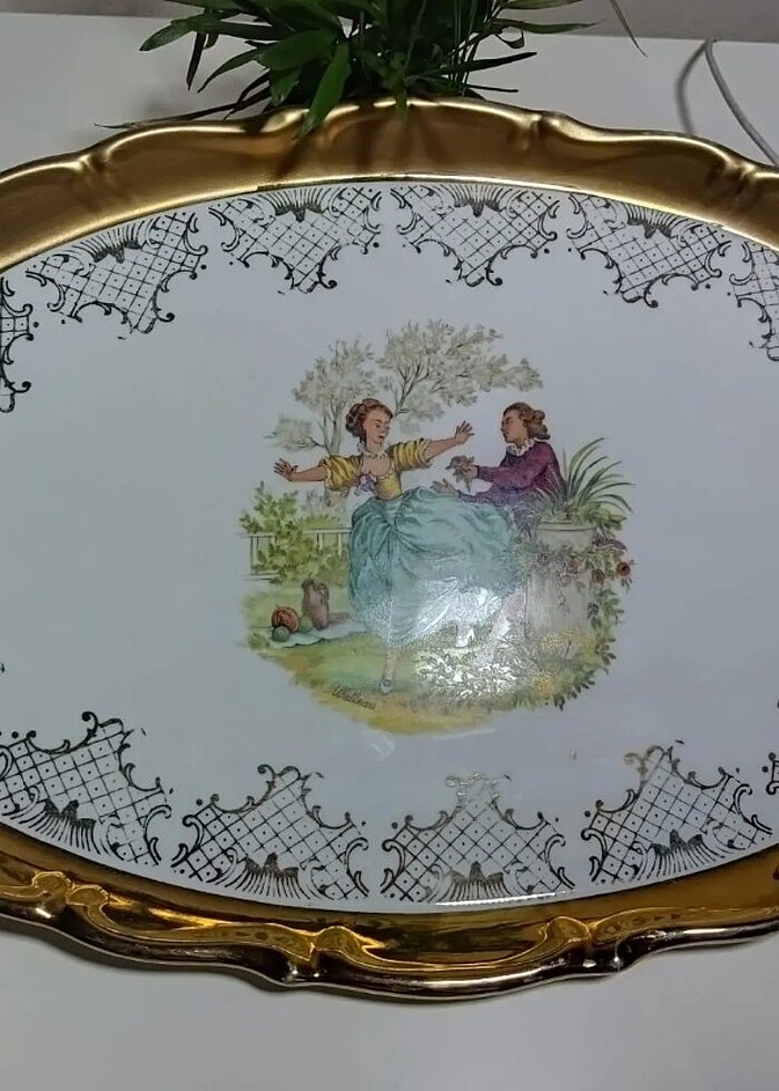 Wintage fragonard resimli damgalı porselen tepsi  - Görsel 2