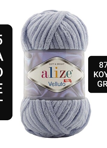 5 Adet Alize Velluto Kadife İp 