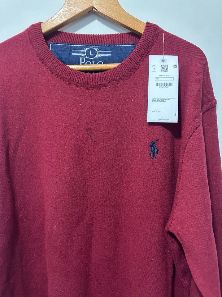 Bordo Erkek Triko Bisiklet Yaka Kazak - Görsel 2