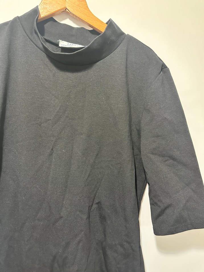 Yarım Kollu Siyah Uzun Elbise - Görsel 3