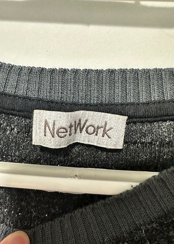 Gri Çizgili Örgü Kadın Kazak - Görsel 3