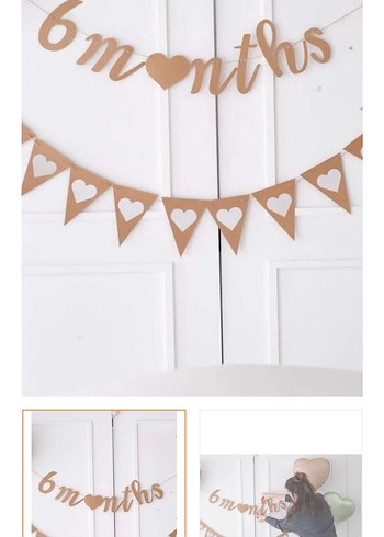 6 Ay Ayı Dekorasyon Seti Beyaz Balonlu - Görsel 2