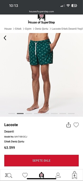 lacoste denix şortu - Görsel 7