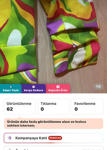 38 Beden Çok Renkli Tie-Dye Mini Blazer