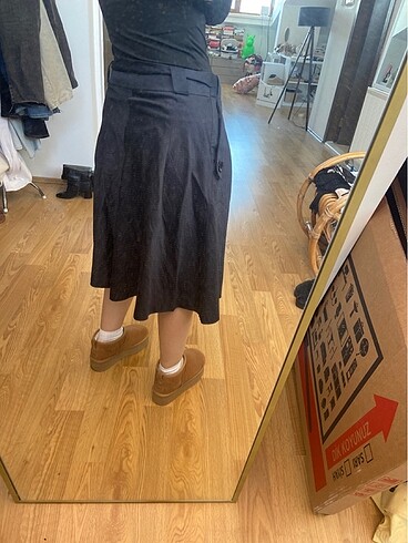 42 Beden siyah Renk Trenchcoat etek