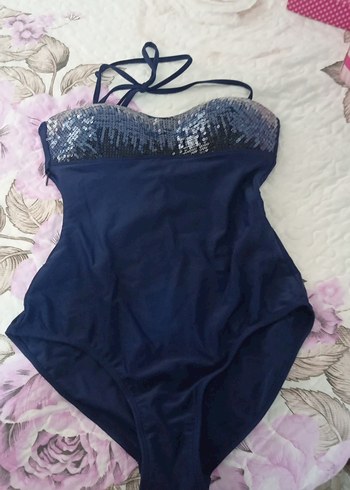 38 Beden Pul Detaylı Lacivert Strappy Mayo