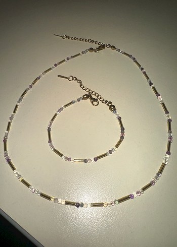 FLORİT DOĞAL TAŞ KOLYE & BİLEKLİK SETİ - Görsel 6