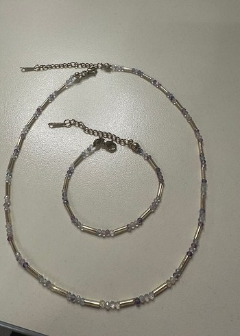 FLORİT DOĞAL TAŞ KOLYE & BİLEKLİK SETİ - Görsel 4