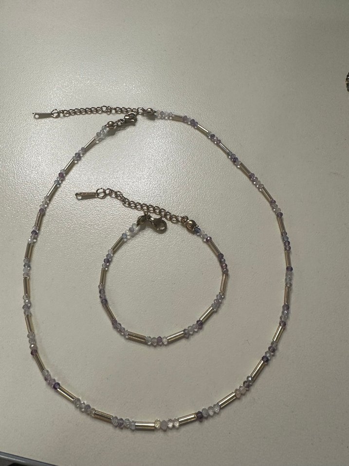 FLORİT DOĞAL TAŞ KOLYE & BİLEKLİK SETİ - Görsel 3