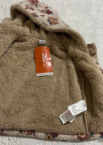 Çiçek Desenli Kapüşonlu Kız Yeleği - Görsel 3