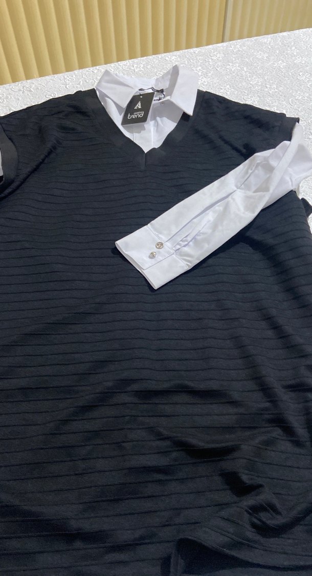 Düğmeli Yakalı Beyaz Kadın Gömlek - Görsel 2