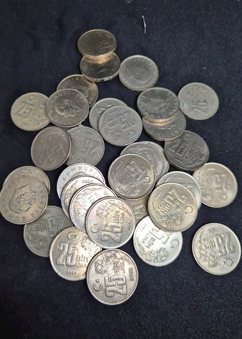 Eski Madeni Para 25.000 Türk Lirası Seti - Görsel 2