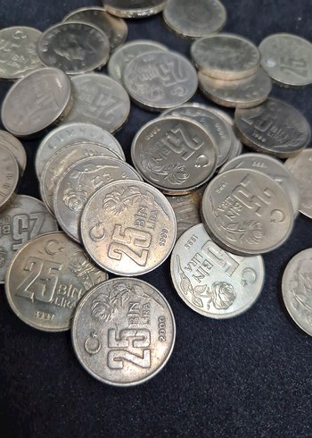 Eski Madeni Para 25.000 Türk Lirası Seti - Görsel 3