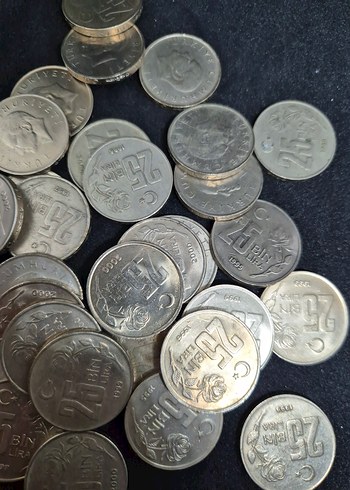 Eski Madeni Para 25.000 Türk Lirası Seti - Görsel 4
