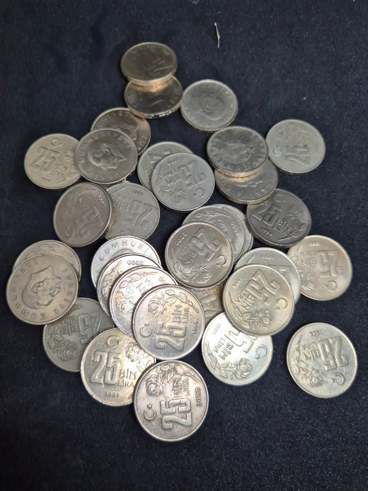 Eski Madeni Para 25.000 Türk Lirası Seti - Görsel 2