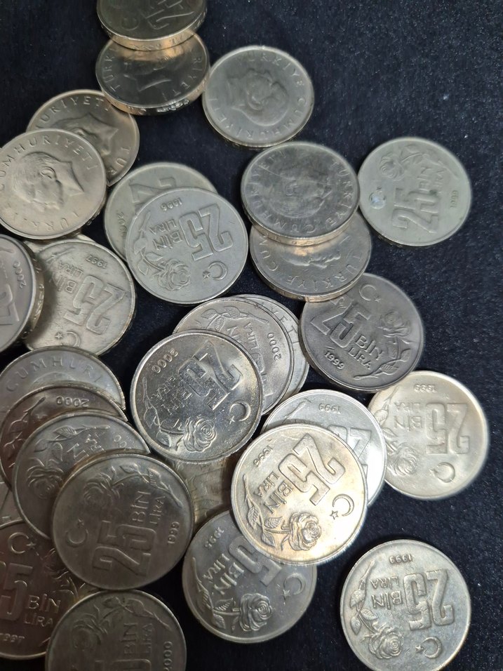 Eski Madeni Para 25.000 Türk Lirası Seti - Görsel 4